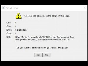 Fix Script error an error has occurred in the script on this page windows 10