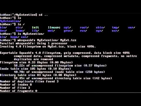 Making TCZ extension for TinyCore MicroCore Linux