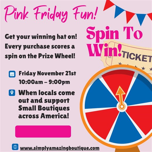 20 reactions |  PINK FRIDAY: SPIN, SIP & SHOP! Get ready — it’s the...
