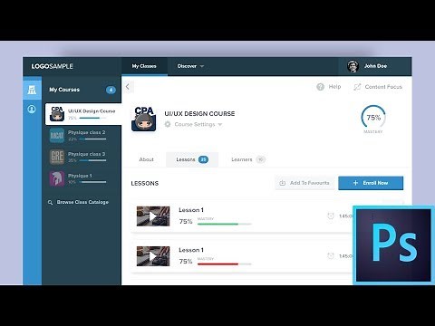 How to design attractive UI Dashboard in Photoshop CC [ FULL TUTORIAL ]
