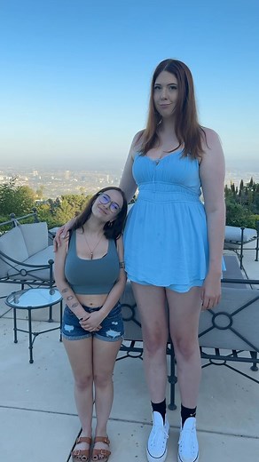 Tall Girl Katie on Instagram: "Comparing 禮 sizes with my short bestie  ❤️ #heightdifference #shortbff #tallbff"