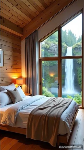 Modern Cabin Over a Hidden Waterfall 🌿 | Calm Nature Escape