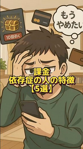 課金依存症の人の特徴【5選】 #課金 #アプリゲーム #人間心理 #aiイラスト #shorts
