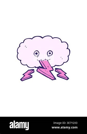 spinning motion animation of cartoon of thundercloud