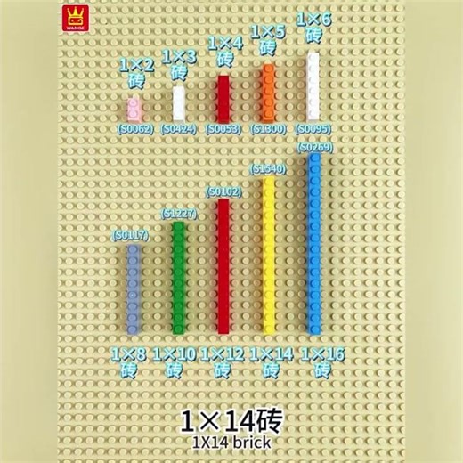 Wange 113Pcs/Lot 3004 1x2 Basic Building Blocks Moc Parts Compatible