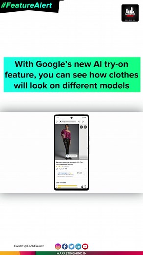 Coinciding with the rollout of virtual try-on, Google is launching filtering options for clothing searches powered by AI and visual matching algorithms. Available within product listings on Shopping, the filters let users narrow their searches across stores using inputs like color, style, and pattern. #MarketingMind #FeatureAlert #Google #WhatsBuzzing | Marketing Mind