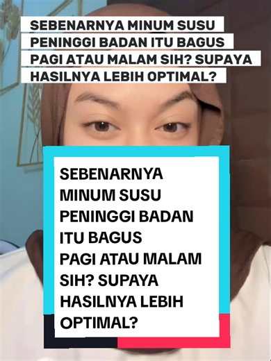 🥛 SEBENARNYA MINUM SUSU PENINGGI BADAN ITU BAGUS PAGI ATAU MALAM SIH? Jawabannya: keduanya boleh 😊✨ ☀️ PAGI HARI Cocok untuk membantu memenuhi kebutuhan nutrisi dan energi di awal aktivitas. 🌙 MALAM HARI Banyak orang memilih minum susu sebelum tidur karena saat istirahat tubuh sedang berada pada fase pemulihan. TAPI yang paling penting bukan hanya waktu minumnya, melainkan KONSISTENSI dan dibarengi dengan pola hidup sehat seperti: 🥗 makan bergizi 🏃‍♀️ olahraga rutin 😴 tidur cukup Karena su