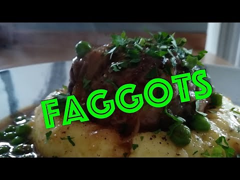 How to make homemade Faggots, classic British meat balls with mash potatoes and onion gravy