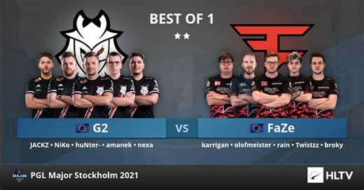 G2 vs FaZe at PGL Major Stockholm 2021