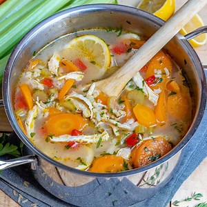 Chicken Lemon Rice Soup