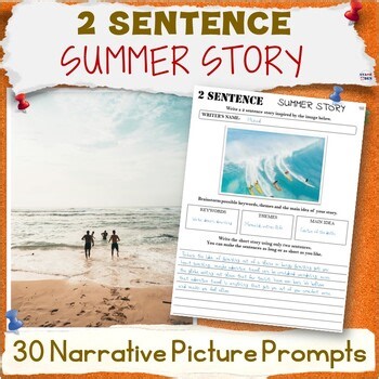 Summer School Writing Ice Breakers - 2 Sentence Summer Prompts Time Fillers