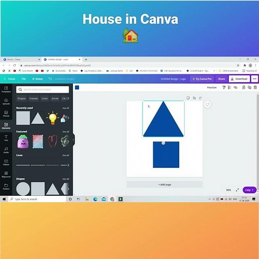 Create a House using shapes in Canva