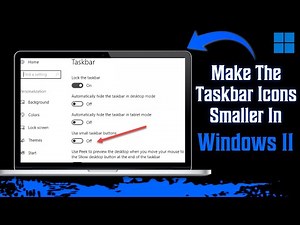 How To Make The Taskbar Icons Smaller In Windows 11