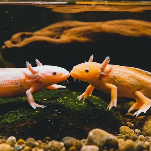 Axolotl Showdown in the Aquarium!