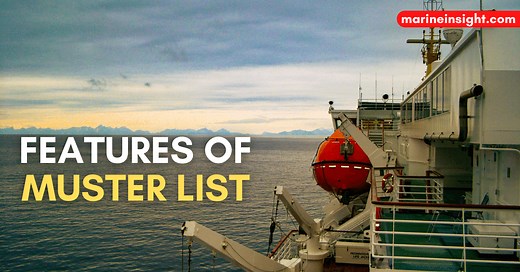 Important Features of Muster List on Ship