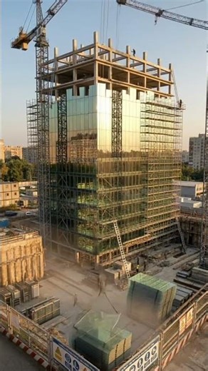 How are high-rise buildings constructed? 🏗️#construction #constructiontimelapse #constructionvideo