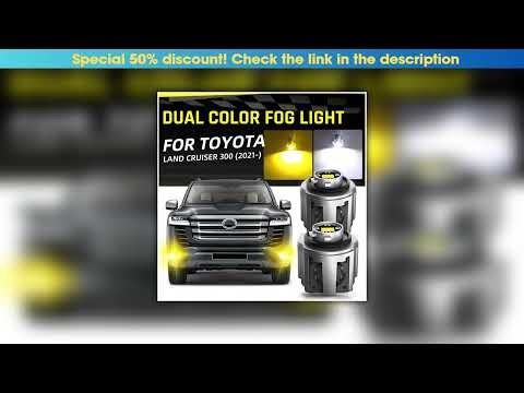 Review 2pcs Car LED Fog Light Bulbs DRL Lamp Dual Color White Yellow With Fan For Toyota Land Cruis