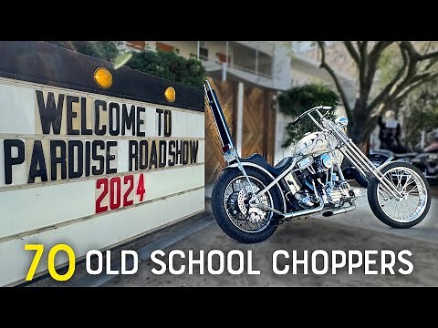 Almost Every Chopper at Paradise Road Show 2024 [4K] - More than 70 Vintage Choppers
