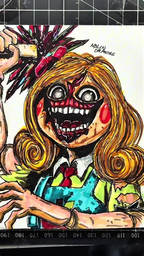 Drawing Nightmare Miss Delight from Poppy Playtime Art