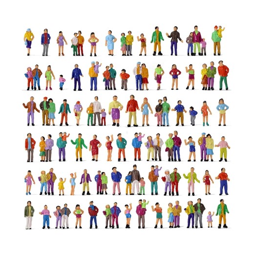100pcs 1:87 Painted Figures Ho Tt Scale Standing People Assorted Poses Model Layout - Etsy