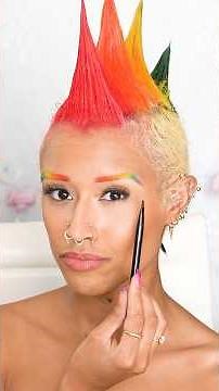 Rainbow Eyebrows Makeup Tutorial! #beauty #makeup #rainbow