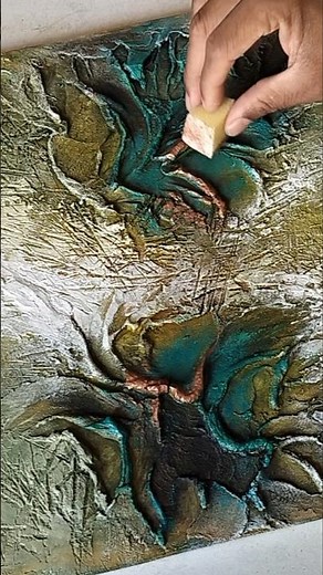 Textured Abstract with Acrylics on Canvas #art #short