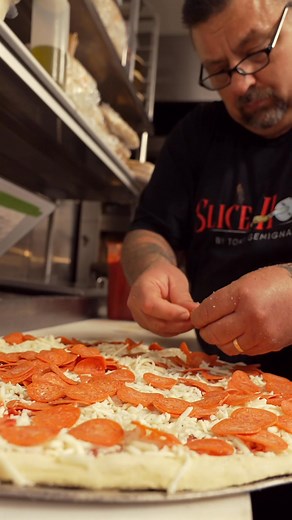 Every great slice starts with the craft. Fresh dough, signature sauce, and toppings that mean business, this is how we do pizza at #SliceHouse! | Slice House by Tony Gemignani