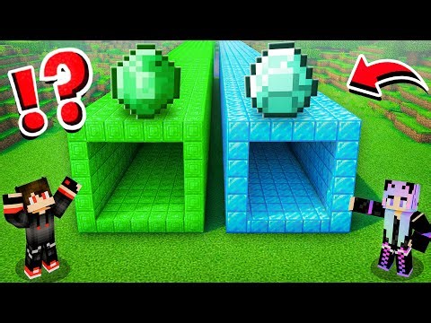 EMERALD vs DIAMOND Tunnel Challenge in Minecraft!!!