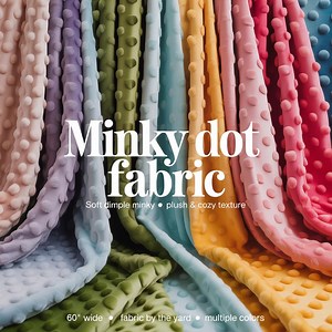 Soft Minky Dot Fabric by the Yard – Plush Minkee Dimple Dot Fabric 60 Inch Wide for Baby Blankets, Throws & Pillow Covers - Etsy