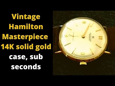 1960's Vintage Hamilton Masterpiece watch 14K solid gold case, sub seconds