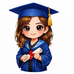 Graduation Chibi PNG Bundle, Watercolor Kawaii Clipart, Digital Download for Gifts & Crafts - Etsy