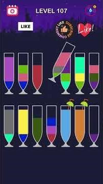 I Solved A 107 Level Water Sort Puzzle! #shorts #trending