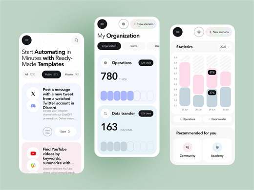 Automation App — Workflow & No-Code Mobile UI