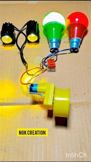 DIY DC Motor Generator ⚡ Bulb Lighting Hack #shorts