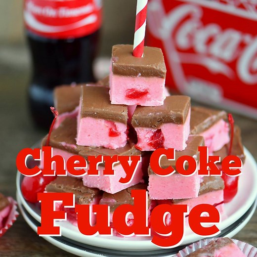 Because we can… CHERRY COKE FUDGE! A decadent cherry fudge topped with a Coca-Cola chocolate frosting! This fudge is SERIOUSLY yummy! http://www.momontimeout.com/2016/12/cherry-coke-fudge-recipe/ In partnership with Coca-Cola. #ad | Mom On Timeout