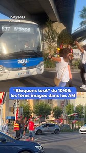 Premiers blocages de particuliers et de bus dans le rond-point de Provence, à Antibes... Et la musique à fond pour ce début de journée de mobilisation ! #bloquonstout | Nice-Matin