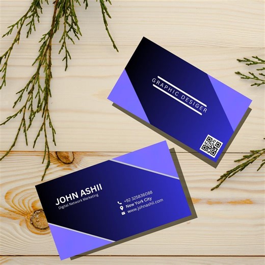 Blue & White Minimalist Business Card Template | Editable Canva Design (printable PDF.SVG.JPG) - Etsy