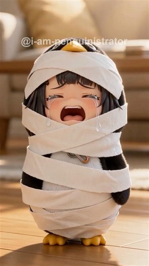 【gugugaga】ぐるぐる巻きのググガガペンギンww/A Gugugaga penguin wrapped up in lots of curls lol