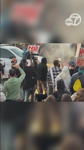 Flash bangs used to disperse protesters as Border Patrol arrives in Bay Area