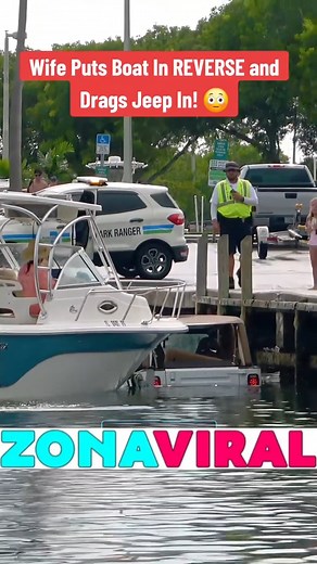 Wife puts Boat in REVERSE and drags the Jeep and the trailer in at Blackpoint Marina! Do you think the Jeep will still run? #wavyboats #haulover #hauloverinlet #hauloverboats #boats #boatfails #fyp #foryoupage #boatlife #boatsdaily #usaboatlife #haulovervideos #hauloversandbar #bocainlet | Zona Viral