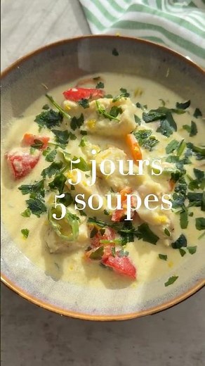 Soupe de cabillaud au lait de coco et curry
