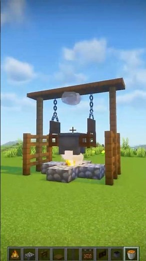 Minecraft Fire Pit Build Tutorial! 🔥 #shorts