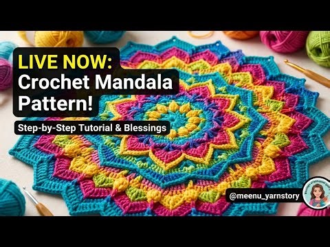 Amazing 🤩 Crochet Mandalas Coaster Pattern is live #live #crochettutorial #diy #crochetflower