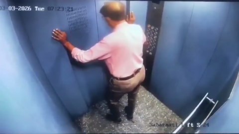 Man cheats death when elevator malfunctions