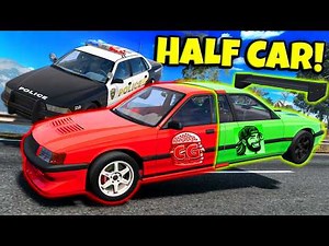 OB & I Must Survive the HALF A CAR Police Chase Challenge in BeamNG Drive!
