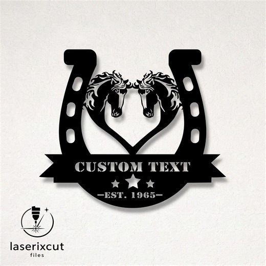 Customizable Horseshoe Silhouette Laser Cut Vector – SVG, DXF, Ai, Pdf Files Glowforge, Cricut, Metal, Wall Decor, Digital Download - Etsy