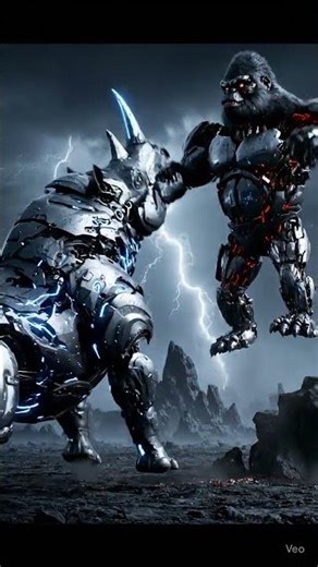 rhino versus gorilla cybernetic animals