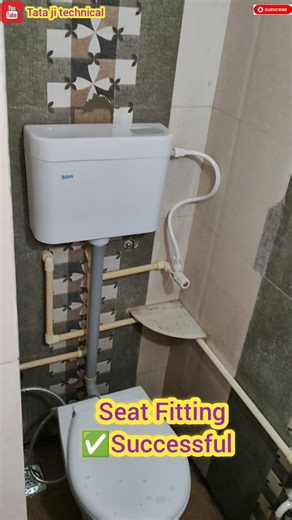 small space bathroom English seat install plan, ✅Installed English seat in bathroom✅#youtubeshort...