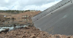 Water and fish returning to Crystal Creek Reservoir at the base of Pikes Peak
