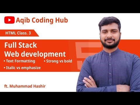 HTML Lecture 3 | HTML Text Formatting Tags Complete Guide | Bold, Italic, Sup, Sub, Pre, Delete Tags